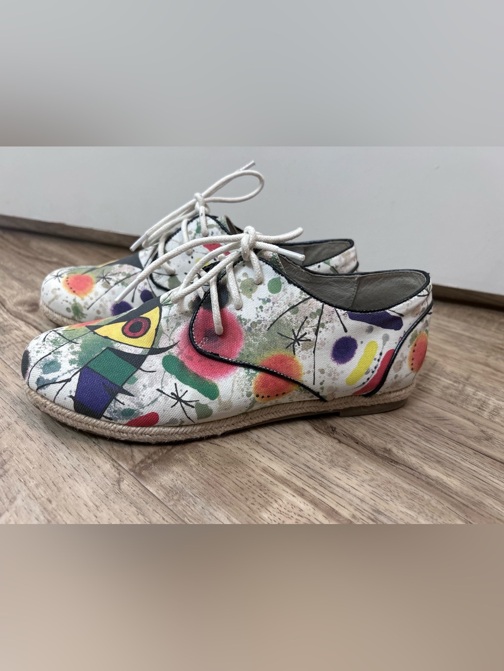 Icon Shoes "Kylie" Canvas Espadrille Sneakers art print "Singing Fish” Joan Miró